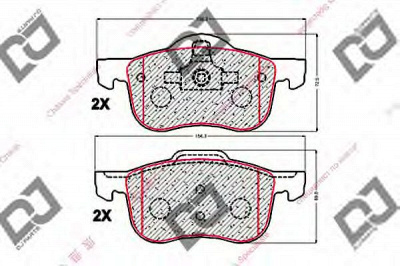 DJ PARTS bp1905 -  Комплект тормозных колодок, дисковый тормоз